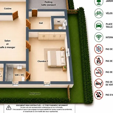 La Maisonnette - 2 Chambres, Parking, Jardinet&calme Hébergement de vacances *
